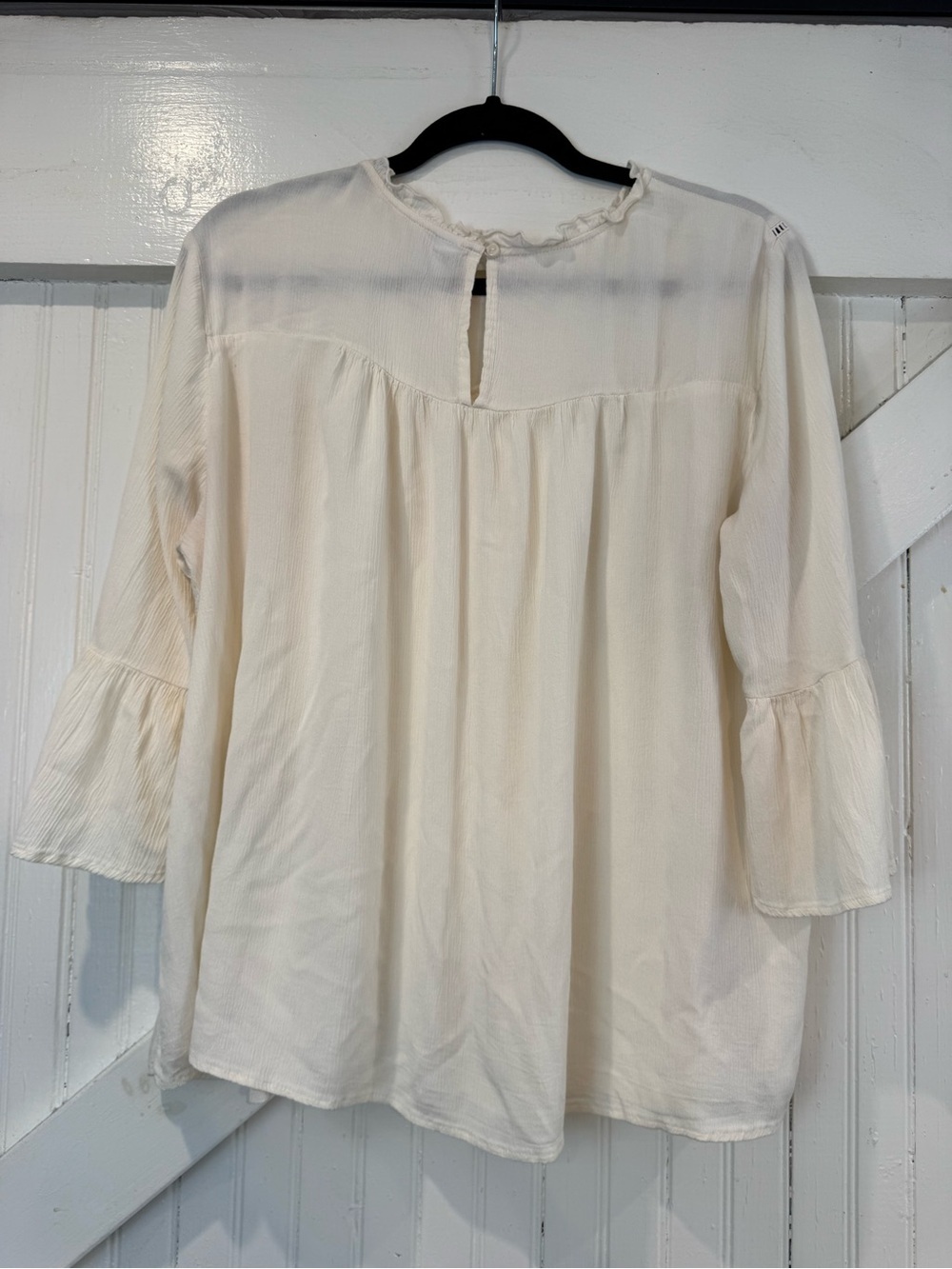 Old Navy Cream Boho Peasant Blouse XL Bell Sleeve Cottagecore Top - Picture 3 of 10